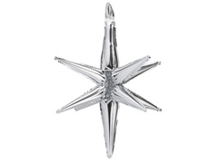 Balon foliowy Gwiazda srebrna 3D - 105 cm - 1 szt.