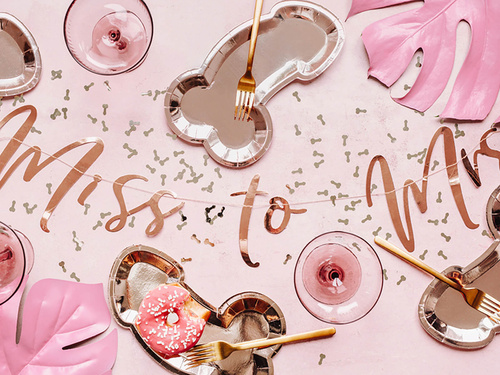 Talerzyki Same penis forever różowe złoto - 26,5 cm - 6 szt.