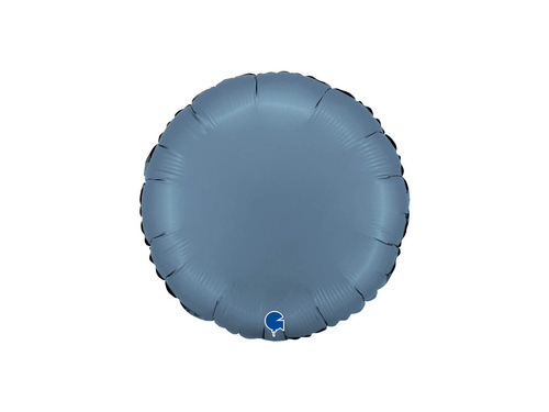 Balon foliowy okrągły satynowy niebieski Jeans - 14" - 1 szt.