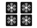 Podstawka kwadratowa pod kubek - Śnieżynka - 10 cm - 4 szt.