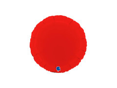 Balon foliowy okrągły matowy czerwony - 14" - 1 szt.