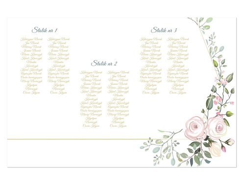 Plany stołów weselnych - 90x60 cm - 1 szt.