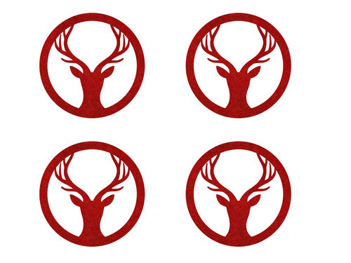 Podstawka pod kubek - Renifer - 10 cm - 4 szt.