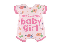Balon foliowy Welcome Baby Girl - 50 x 58 cm - 1 szt.