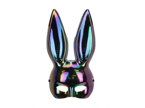 Maska Uszy Królika - czarna - 16.5x34cm - 1 szt.