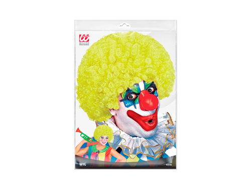 Kręcona peruka klauna żółta włosy afro