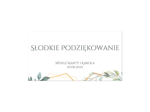 Naklejki personalizowane na pudełka na ciasto z listkami - 30 szt.