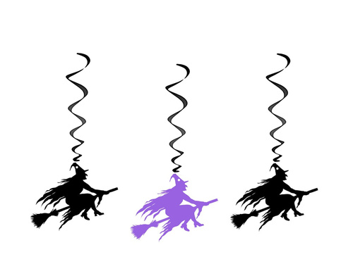 Dekoracja wisząca Wiedźmy na Halloween - 3 szt.