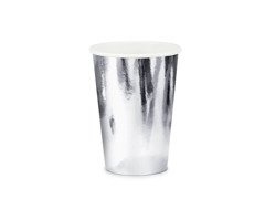 Kubeczki papierowe srebrne - 220 ml - 6 szt.