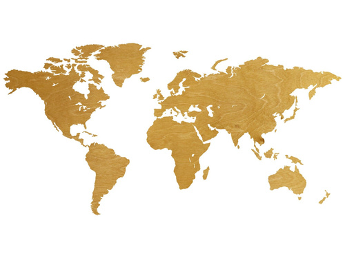 Dekoracja drewniana na ścianę Mapa świata