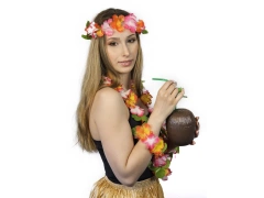 Zestaw hawajski pomarańczowo-różowy - 4 elementowy