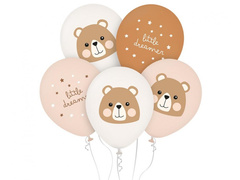 Balony pastelowe Miś Little Dreamer - 30 cm - 5 szt.