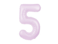 Balon foliowy liliowa cyfra 5 - 100 cm - 1 szt.