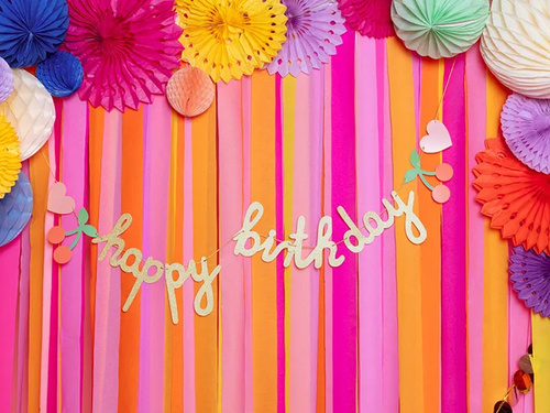 Baner urodzinowy Happy Birthday - 100 x 18 cm - 1 szt.