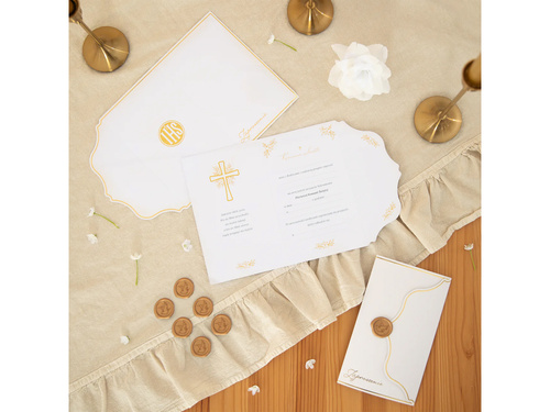 Zaproszenie na Komunię z pieczęcią - 6 szt.