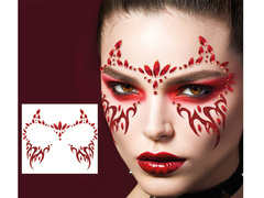 Samoprzylepne klejnociki na twarz czerwone - 1 op.
