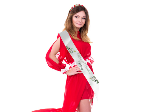 Szarfa personalizowana z imieniem na Wieczór Panieński - 140 cm - 1 szt.