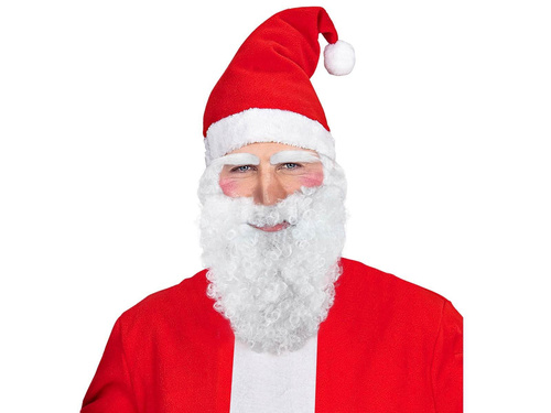 Broda z wąsami biała Mikołaj - 1 szt.