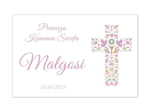 Plakat komunijny personalizowany - I Komunia Święta - 60x40 cm