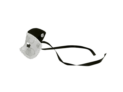 Maska karnawałowa srebrna - 1 szt.