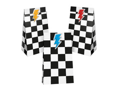 Torebki na słodycze Wyścigówki - 10x18 cm - 6szt.