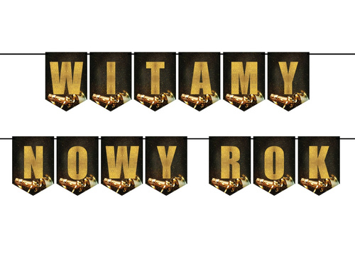 Duża girlanda baner flagi Witamy Nowy Rok