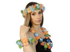 Zestaw hawajski pomarańczowo-niebieski - 4 elementowy