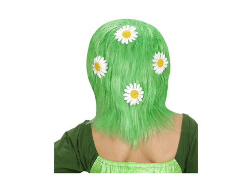 Peruka zielona Matka Natura ze stokrotkami