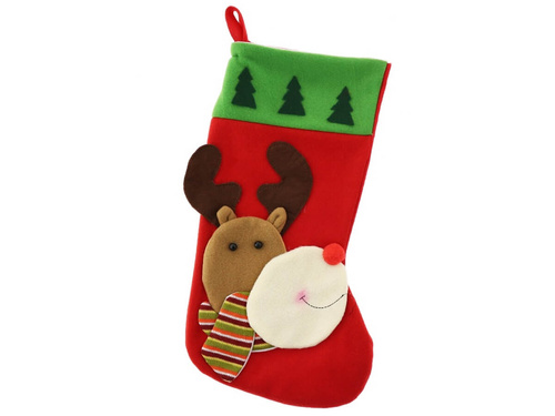 Skarpeta na prezenty Renifer w szaliku - 1 szt.