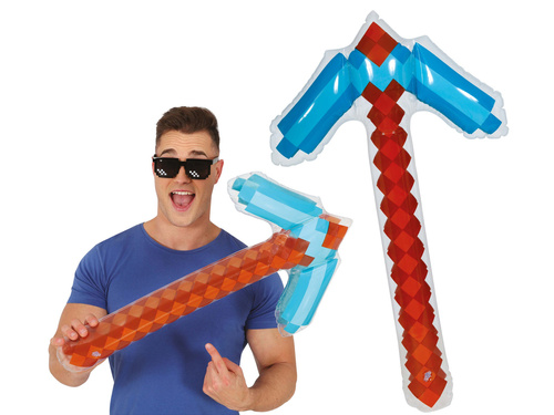 Dmuchaniec kilof Piksele - 69 cm - 1 szt.