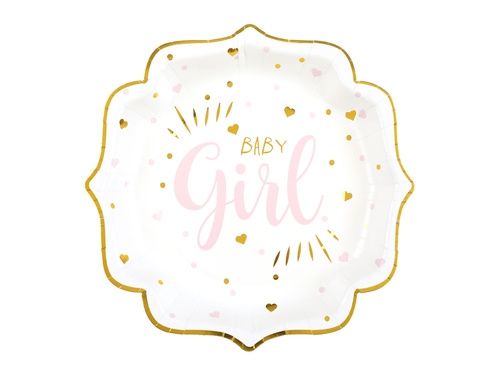 Talerzyki papierowe Baby Girl - 21 cm - 10 szt.