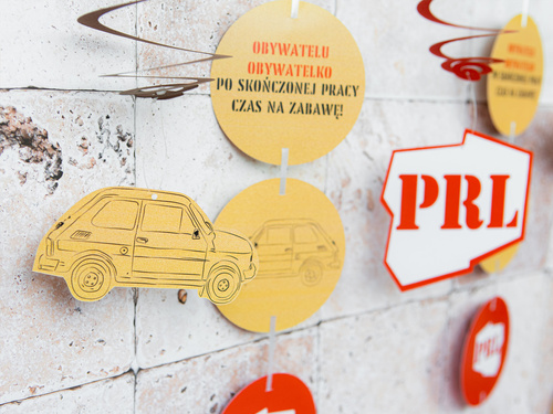 Dekoracja wisząca urodzinowa PRL - 6 szt.