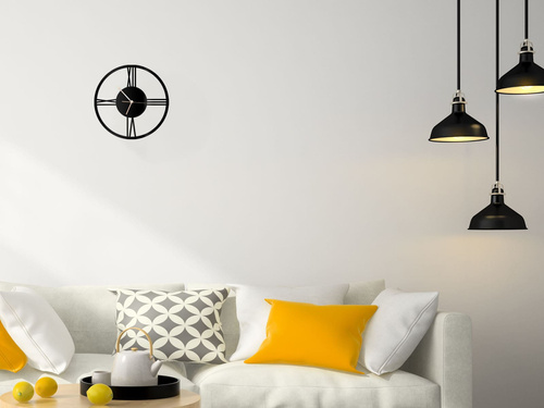 Zegar z pleksi na ścianę Rzymskie cyfry ze złotymi wskazówkami