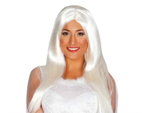 Peruka biała z długimi włosami - 1 szt.