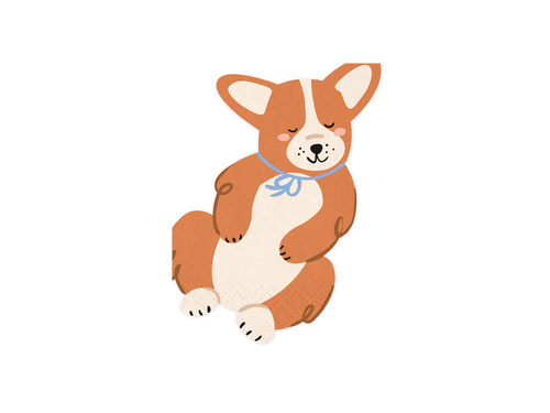 Serwetki urodzinowe Piesek Corgi - 12 szt.