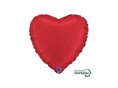 Balon foliowy serce satynowy rubinowo czerwony - 18" - 1 szt.
