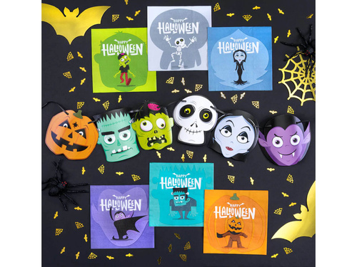 Serwetki halloweenowe Monsters - 33 cm - 12 szt.