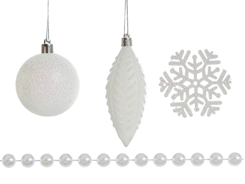 Dekoracje choinkowe białe - 25 szt.