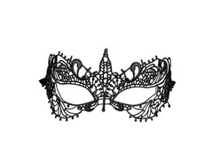 Maska karnawałowa koronkowa czarna - 1 szt.