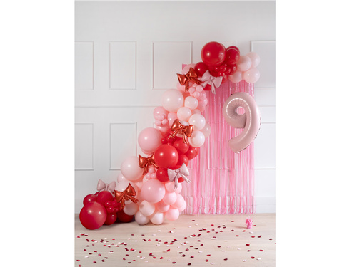 Balon foliowy Kokardka czerwona - 25,5 x 25 cm - 5 szt.