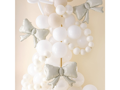 Balon foliowy Kokardka beżowa - 55 x 42 cm - 3 szt.