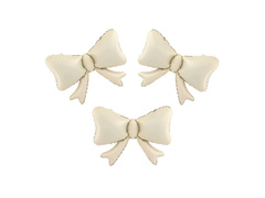 Balon foliowy Kokardka beżowa - 55 x 42 cm - 3 szt.