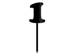 Topper z pleksi czarny na tort 1 - 12 cm