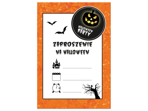 Zaproszenia na Halloween Nawiedzony Dom - 6 szt.