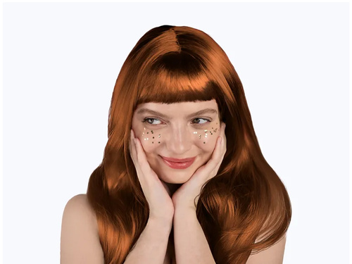 Peruka ruda z grzywką - 1 szt.