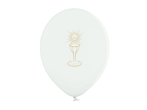Balony z nadrukiem na Pierwszą Komunię Świętą kielich - bardzo duże - 36 cm - 6 szt.