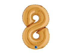 Balon foliowy cyfra 8 złoty - 14" - 1 szt.