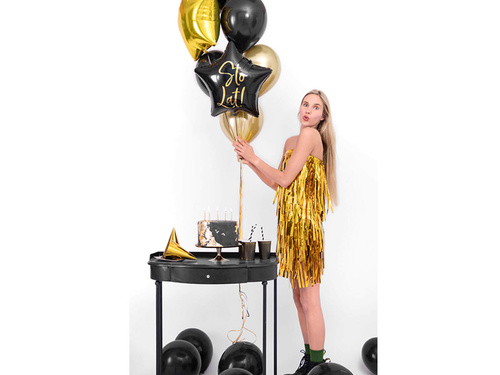 Balon foliowy gwiazda Sto Lat! czarny - 40 cm - 1 szt.