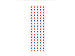 Słomki rurki metalizowane niebiesko-biało-czerwone - 20 szt.