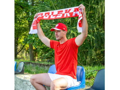Szalik biało-czerwony Polska - 14x 145 cm - 1 szt.